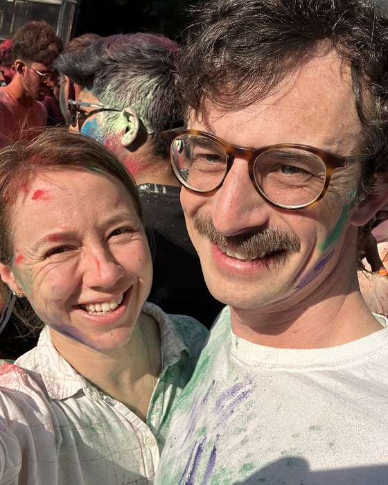 James Owen Weatherall and Cailin O’Connor at a Holi festival